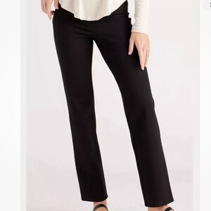 Quince Ultra Stretch Ponte Straight Leg Pants Black Size Medium Tall